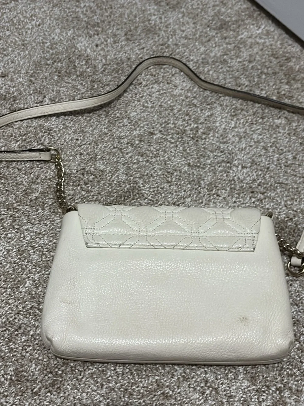 kate spade cream quilted leather crossbody with gold-tone stud turn-lock